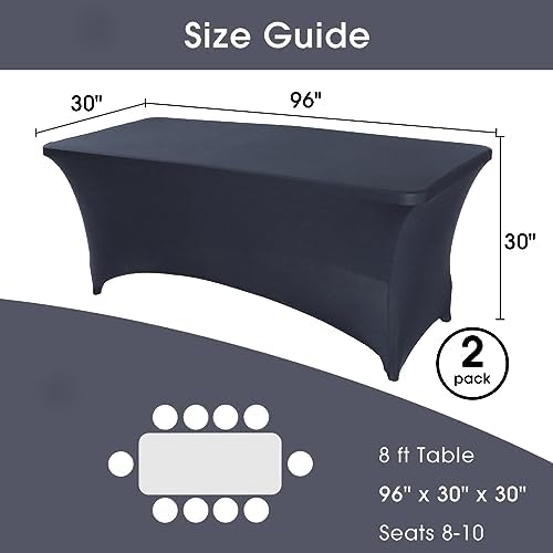 SweetEasy 8FT Stretch Spandex Table Cover Pack of 2