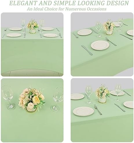 4 Pack 6FT Spandex Table Cover for Folding Tables Sage Green