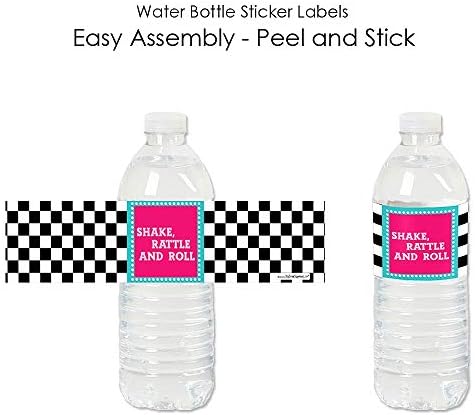 50s Sock Hop Water Bottle Sticker Labels Set of 20