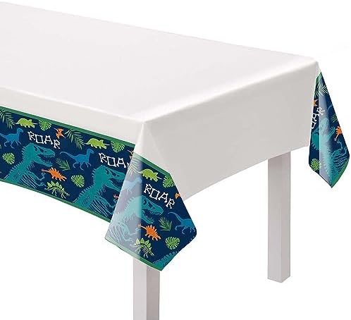 Amscan Multicolor Dino-mite Birthday Table Cover 54x84