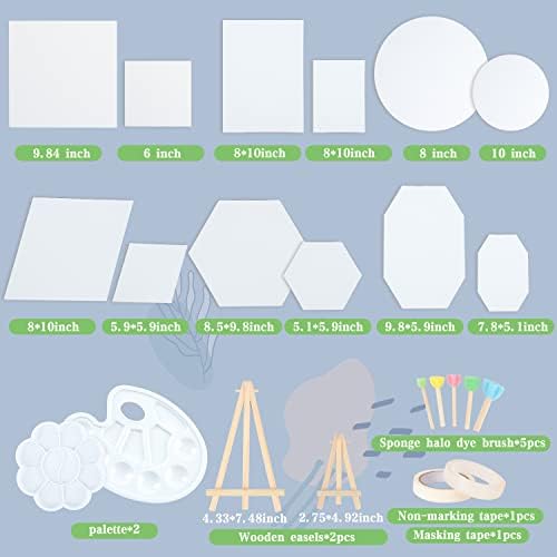 PHUNTTEK 30 Pack Canvas Panels for Painting Art Supplies Kit