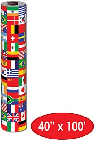 Beistle 40 x 100 Multicolor Flag Table Roll