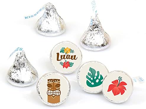 Tropical Luau Round Candy Sticker Favors Pack