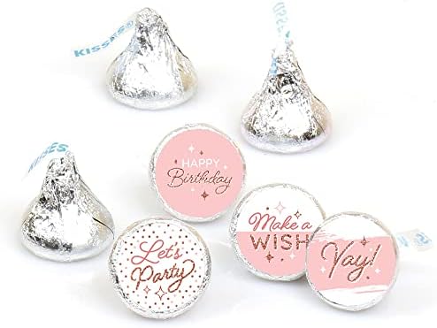 Pink Rose Gold Birthday Candy Sticker Favors 108 per Sheet