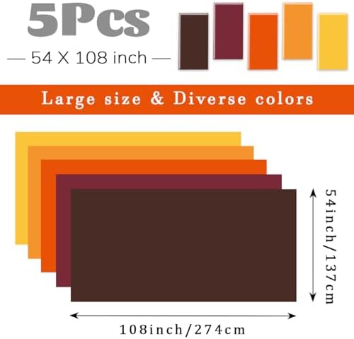 CMUSKO 54x108 Inch 5Pcs Thanksgiving Tablecloths