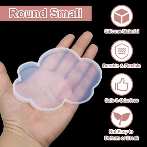 Uxcell 2 Pcs Cloud Medium Coaster Silicone Resin Mould