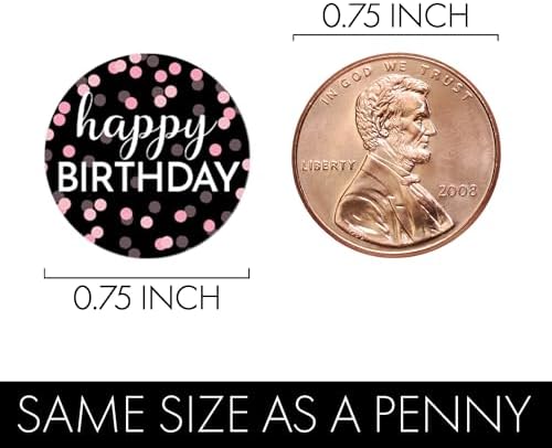 Pink Black White 21st Birthday Candy Stickers - 180 Count