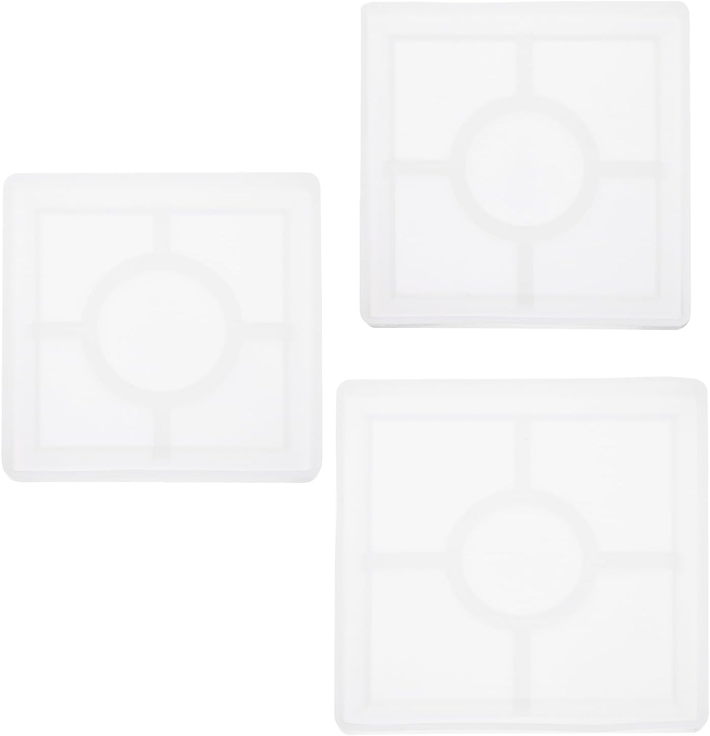 Uxcell 3 Pcs Square Coaster Silicone Resin Moulds