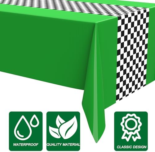Irenare 3 Pack Racing Car Table Covers Green
