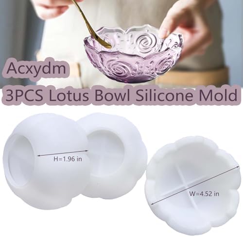 3PCS Flower Bowl Resin Mold for DIY Projects