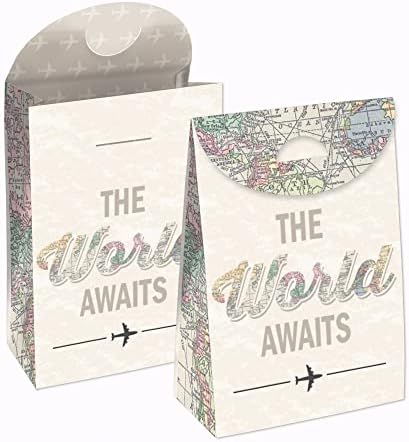 Big Dot of Happiness Travel Themed Gift Favor Bags Set of 12