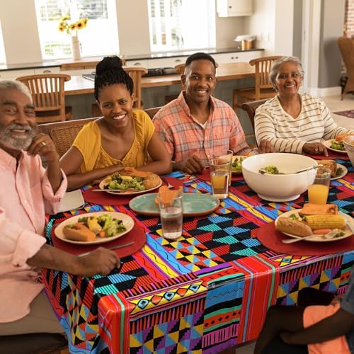 Oudain 3 Pack Juneteenth Tablecloths African Kente Print Decor