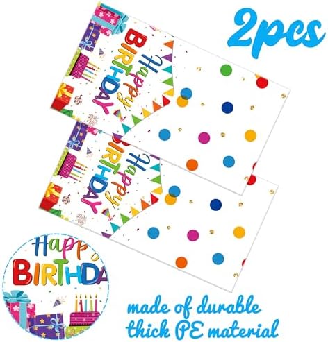 CL Cooper Life Happy Birthday Tablecloths 2Pcs Rainbow Decorations