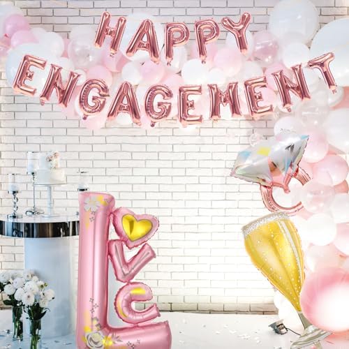 Happy Engagement Balloons Decor Set for Parties