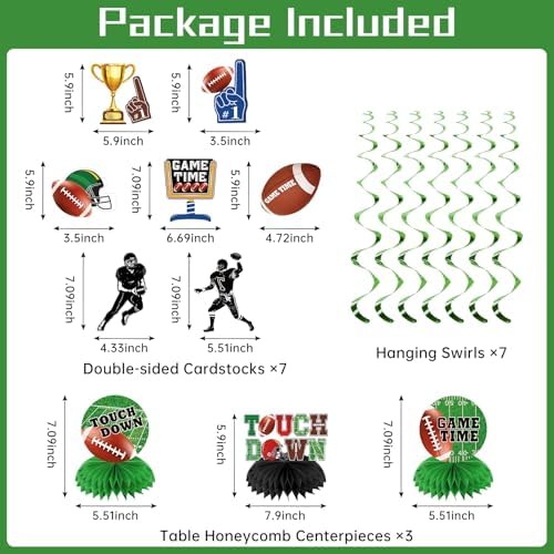 Football Party Decorations Kit for Birthday and Tailgate Parties