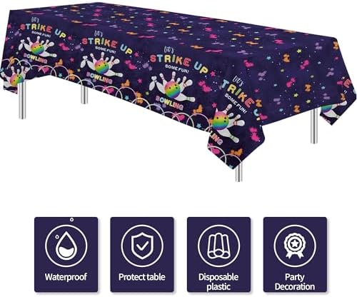 Bowling Party Tablecloth 3 Pack 86x55 Inches