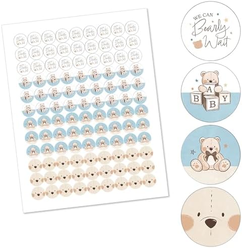 We Can Bearly Wait Teddy Bear Candy Sticker Favors