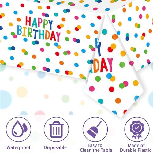 T-Antrix 3 Pack Happy Birthday Tablecloth