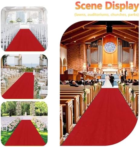 2mm Red Aisle Runner Carpet for Weddings and Events