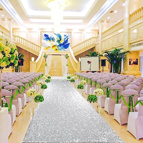 Partisout Sequin Aisle Runner 2FTx15FT Shimmering Silver
