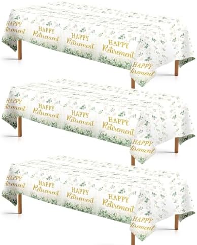3Pcs Sage Green Retirement Tablecloths 54x107 Inches