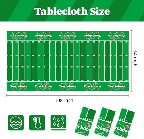 Childom Football Tablecloth 3 Pack 54x108 Inches