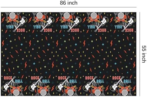 Rock and Roll Party Decorations Tablecloth 3pcs