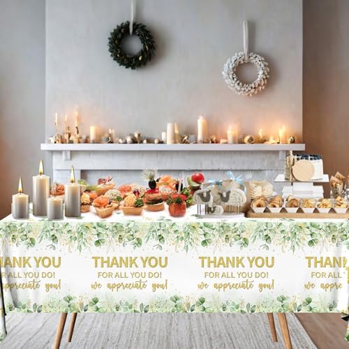 3 Pack Sage Green Thank You Tablecloths