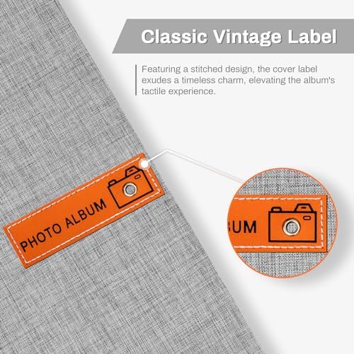 Large Photo Album Self Adhesive 40 Pages Grey 11x106