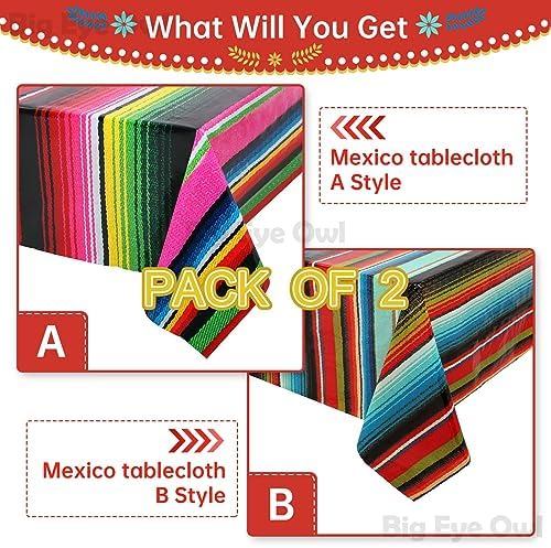 2 Pcs Mexican Fiesta Tablecloth Birthday Party Decorations