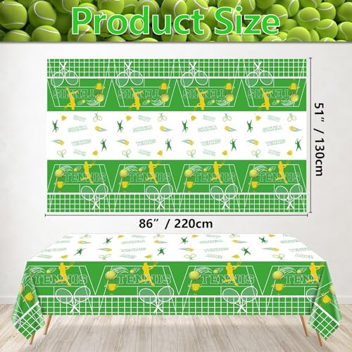 4 Pack Tennis Birthday Table Cover Decor