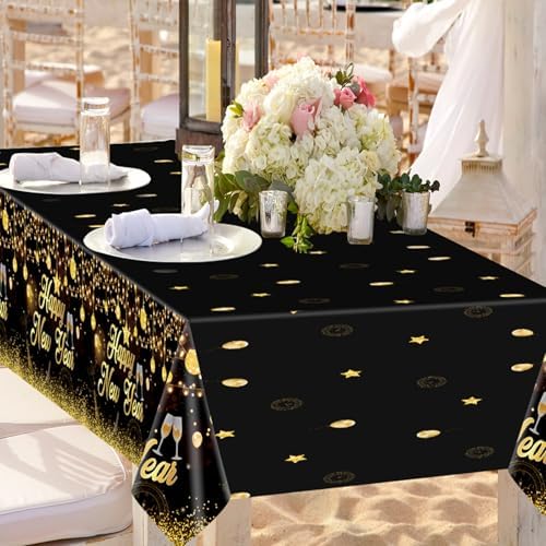 MiniRed Happy New Year Plastic Table Cover 108x54