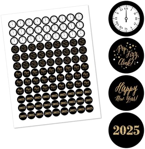 Big Dot of Happiness New Years Eve Gold Candy Sticker Favors