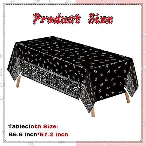 K1tpde 3PCS Bandana Tablecloths Cholo Gangsta Theme Waterproof Plastic Table Covers for Western Party