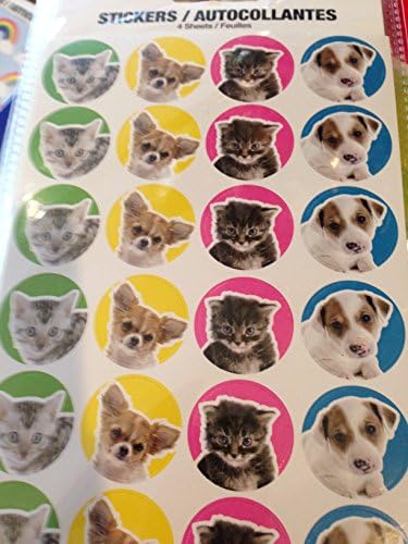 Dog and Cat Round Scrapbook Stickers 99623