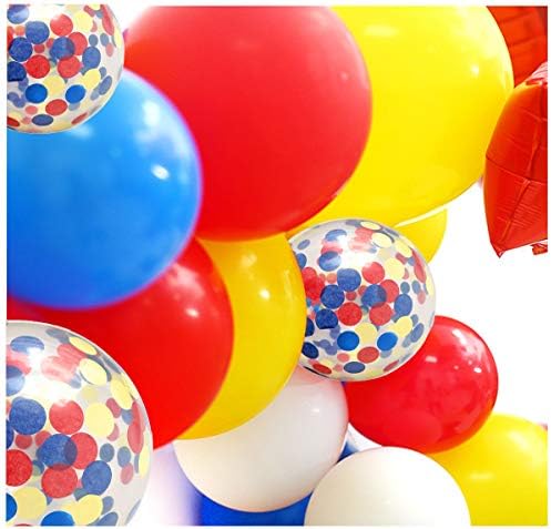 Paw Party Balloons 40 Pack 12 Inches Red Yellow Royal Blue
