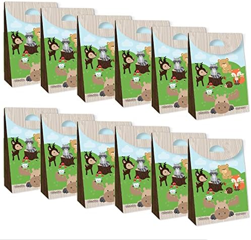 Big Dot of Happiness Woodland Creatures Party Favor Bags Set of 12