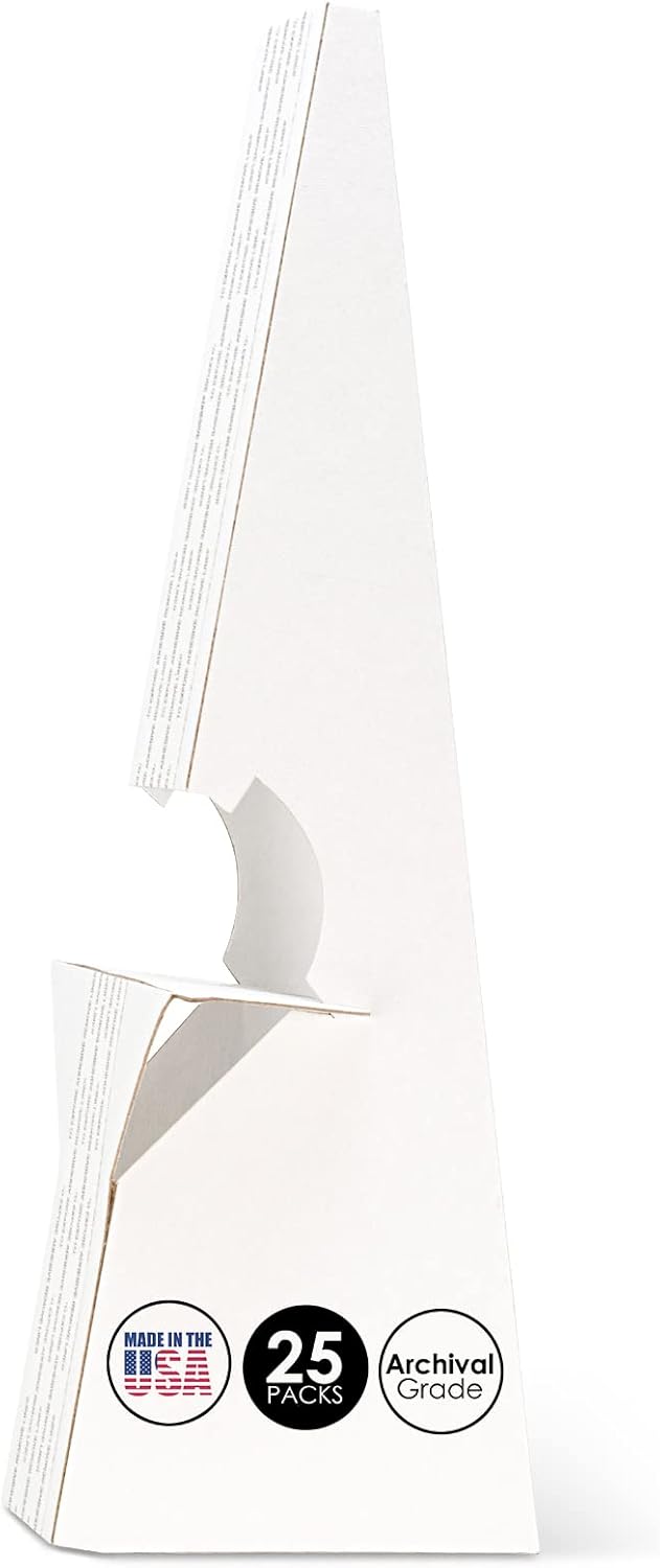 Lineco Self-Stick Double Wing Easel Backs 12 Inches White 25 Pack
