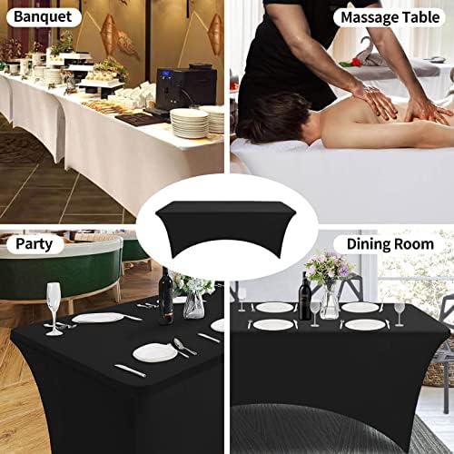OutdoorLines Stretchy Light Gray Fitted Tablecloth for 4 Foot Table