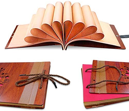 ZEEYUAN 80 Page Wooden Photo Album Scrapbook DIY