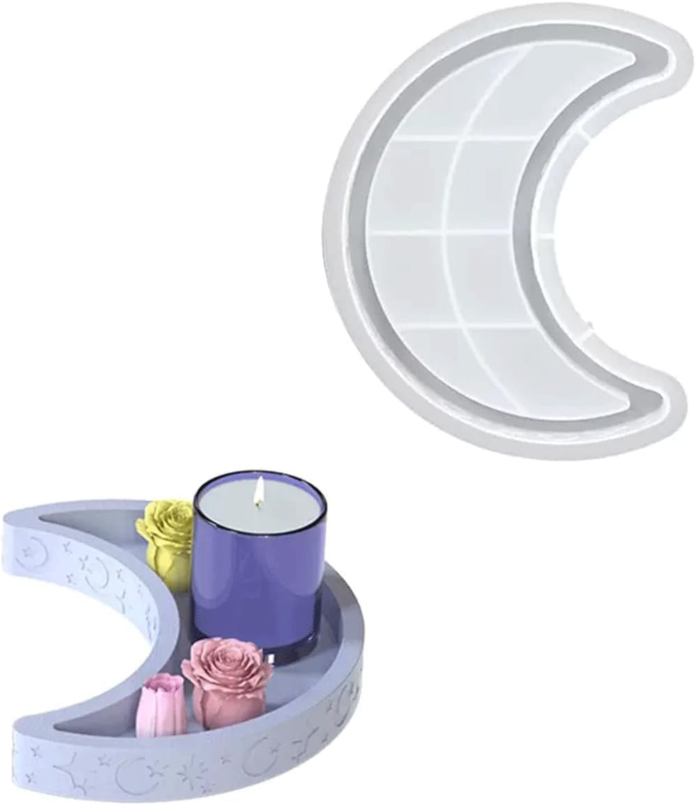 Moon Tray Mold for Resin Casting and Concrete