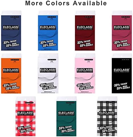 Eleclassi Black 12 Pack Premium Plastic Table Cloth for 8-Foot Tables
