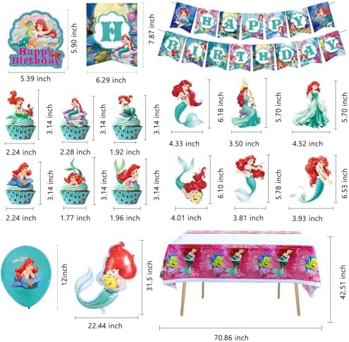 Ariel Birthday Party Decorations Set for Girls