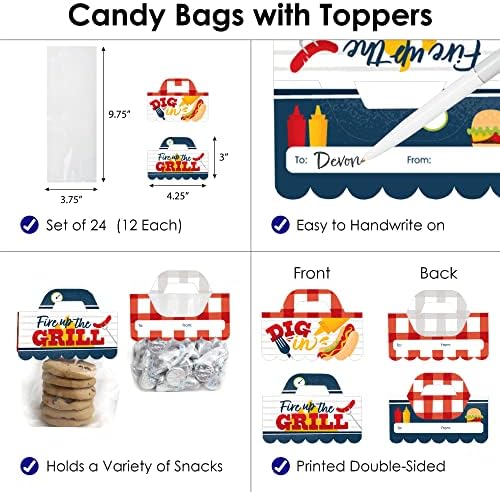 Fire Up the Grill DIY Party Favor Bags Set of 24