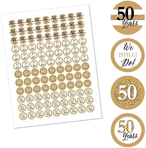 Big Dot of Happiness 50th Wedding Anniversary Round Candy Stickers