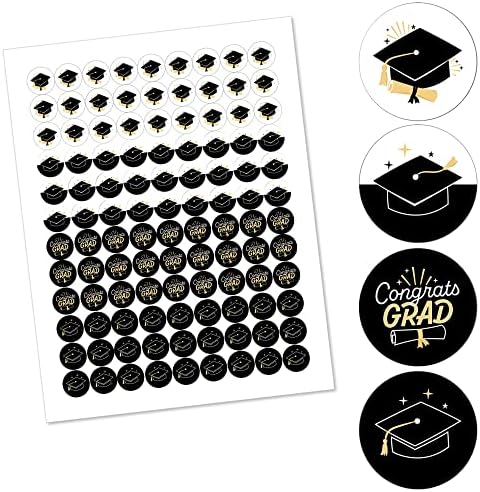 Big Dot of Happiness Graduation Candy Sticker Favors - 108 Round Labels