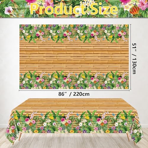8Pcs Hawaiian Party Tablecloths - 51 x 866 Inch Luau Decor