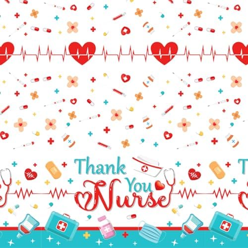 HOWAF 3pcs Nurse Appreciation Tablecloth Set