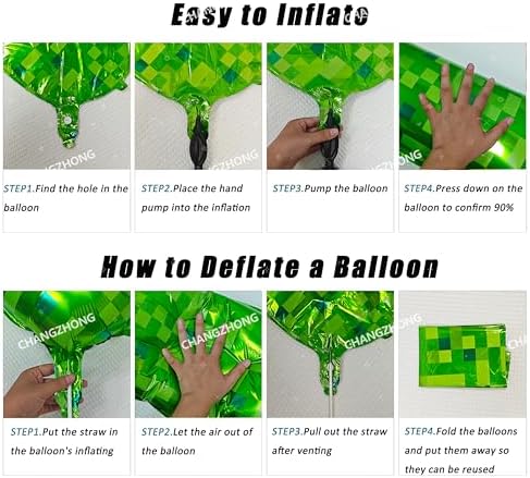 40 Inch Green Pixel Game Number 8 Foil Balloon
