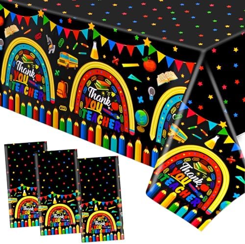 HOWAF 3pcs Teachers Appreciation Tablecover Set